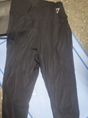 Gymshark Black High-Rise Leggings with Perforated Side Panels